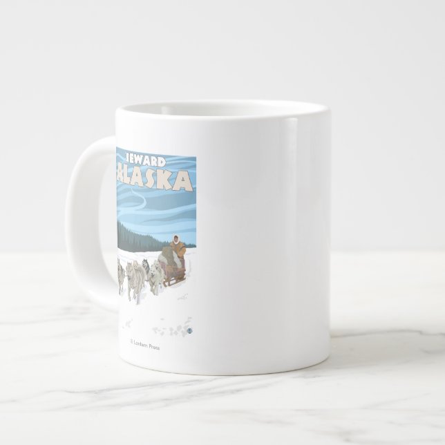 Dog Sledding Scene - Seward, Alaska Large Coffee Mug (Front Left)
