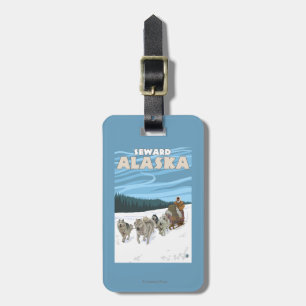 Dog Sledding Scene - Seward, Alaska Luggage Tag