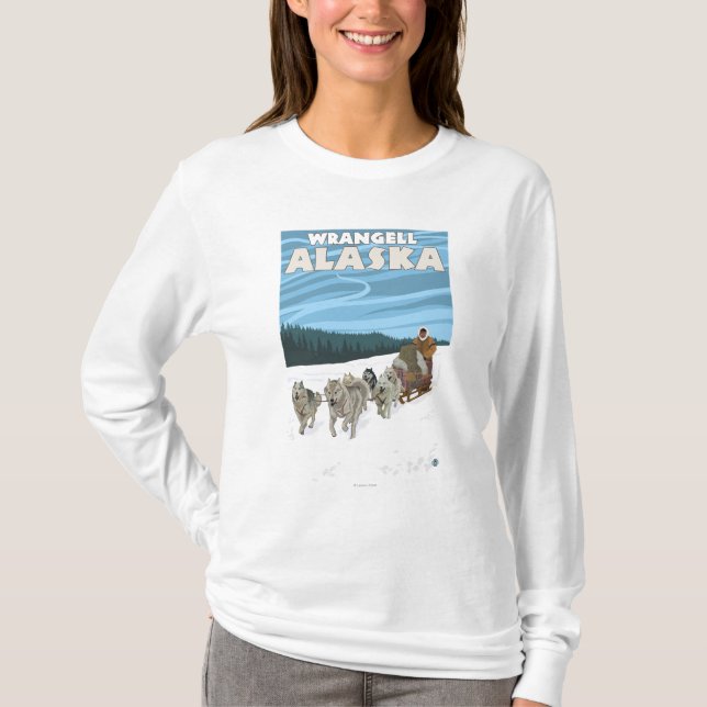 Dog Sledding Scene - Wrangell, Alaska T-Shirt (Front)