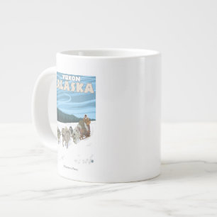 Dog Sledding Scene - Yukon, Alaska Large Coffee Mug