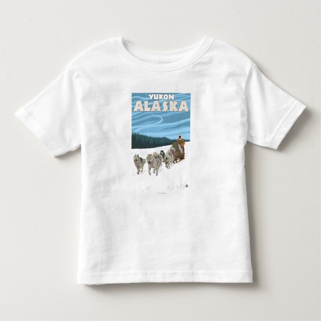 Dog Sledding Scene - Yukon, Alaska Toddler T-Shirt (Front)
