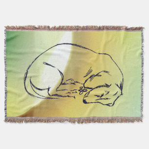 Dog, Sleeping Dachshund Dog  Throw Blanket