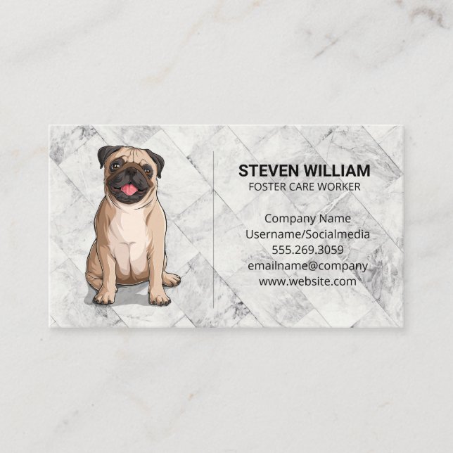 Dog Smiling and Sitting Business Card (Front)