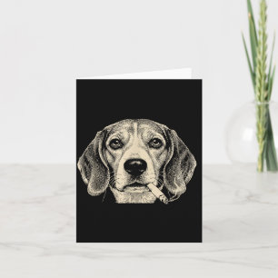 Dog Smoking Cigarette Funny Beagle Meme Card