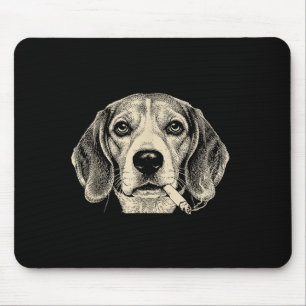 Dog Smoking Cigarette Funny Beagle Meme Mouse Pad