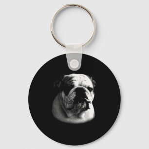 Dog Smoking Cigarette Funny Bulldog Artwork Key Ring