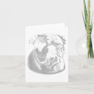 Dog Smoking Cigarette Funny Bulldog Illustration Card