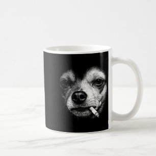 Dog Smoking Cigarette Funny Chihuahua Brainrot Mem Coffee Mug