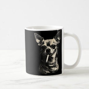 Dog smoking cigarette funny chihuahua meme coffee mug