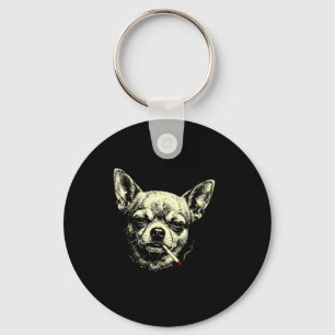 Dog smoking cigarette funny chihuahua meme funny key ring