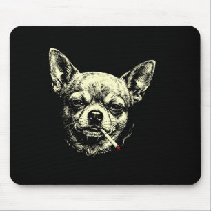 Dog smoking cigarette funny chihuahua meme funny mouse pad