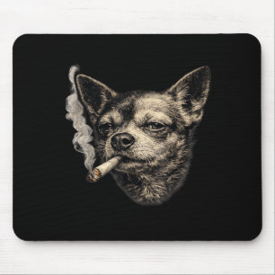 Dog smoking cigarette funny chihuahua meme funny mouse pad