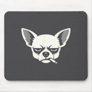 Dog Smoking Cigarette Funny Chihuahua Meme Mouse Pad