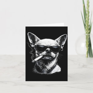 Dog Smoking Cigarette Funny Chihuahua Meme  Thank You Card