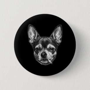 Dog Smoking Cigarette Funny Chihuahua Meme Vintage 6 Cm Round Badge