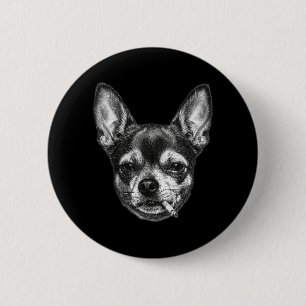 Dog Smoking Cigarette Funny Chihuahua Meme Vintage 6 Cm Round Badge
