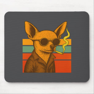 Dog Smoking Cigarette Funny Chihuahua Premium Tri- Mouse Pad