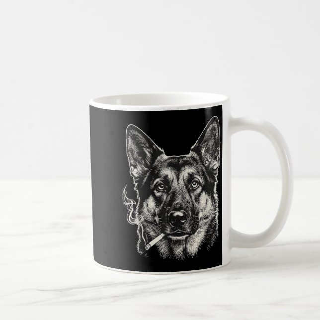 Dog smoking cigarette funny german shepard meme Do Coffee Mug (Right)