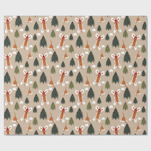 Dog Snow Angel Christmas Pattern Wrapping Paper