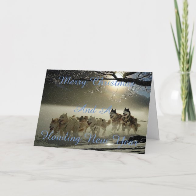 Dog snowy christmas card (Front)