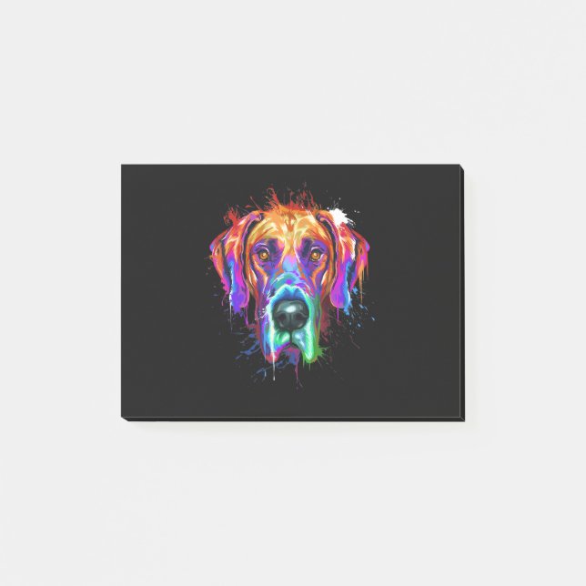 Dog | Splash Art Great Dane Puppy Lover Post-it Notes (Front)