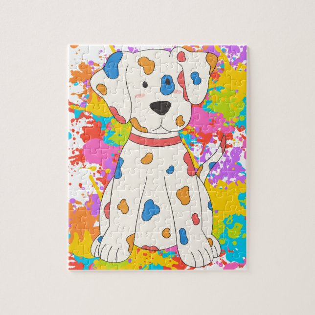 dog splash paint jigsaw puzzle (Vertical)