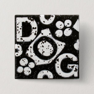 Dog Square Button