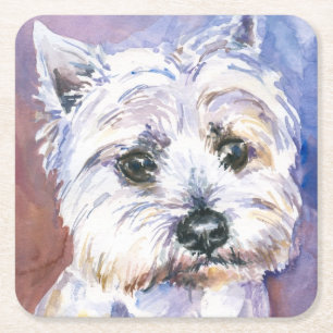 Dog Square Paper Coaster