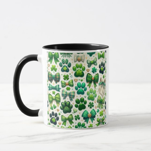 Dog St Patrick's Day Mug, Dog Paw Mug, Dog Mum Mug (Left)