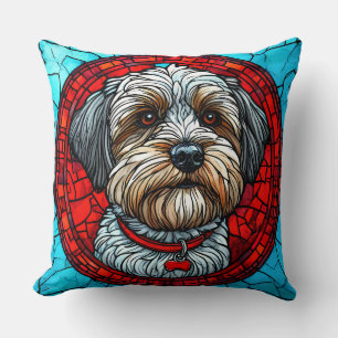 Dog Stained Glass Art Cushion