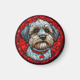 Dog Stained Glass Art Magnet