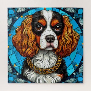 Dog Stained Glass Portrait Jigsaw Puzzle