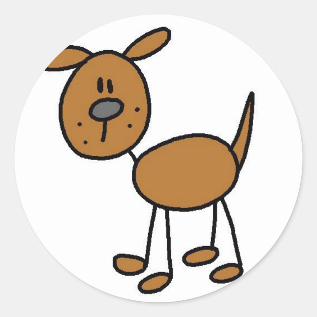 Dog Stick Figure Sticker (Front)
