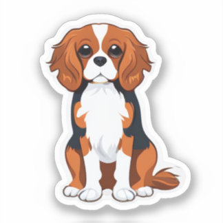 Dog Sticker Cavalier king charles illustrated