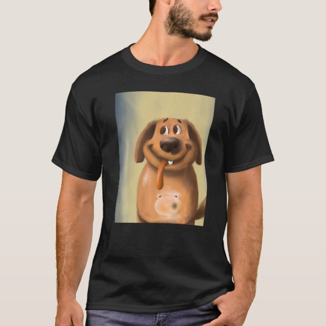Dog sticking out tongue goofy dog T-Shirt (Front)