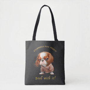 Dog Stubborn Deal With It Cute Adorable Funny Tote Bag