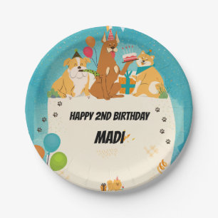 Dog Summer Pool Party  Paper Plate