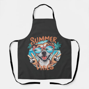 Dog Summer Vibes with Ocean Vacation Feel Apron