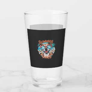 Dog Summer Vibes with Ocean Vacation Feel Glass