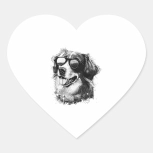 Dog Sunglasses Animal Cool Funny basset hound dog Heart Sticker