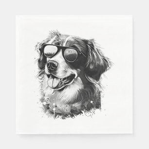 Dog Sunglasses Animal Cool Funny basset hound dog Napkin