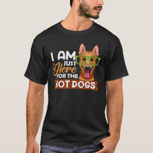 Dog Sunglasses I Am Here For The Hot Dogs T-Shirt
