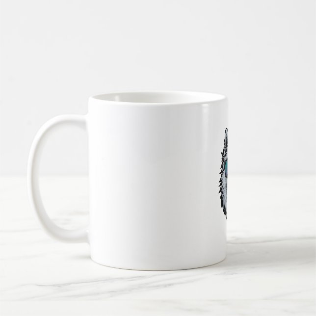 Dog Sunglasses Mountain Sunset Reflection Coffee Mug (Left)