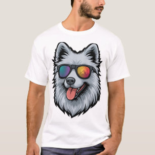 Dog Sunglasses Mountain Sunset Reflection T-Shirt