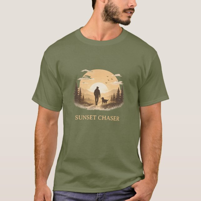 Dog Sunset Chaser T-Shirt (Front)