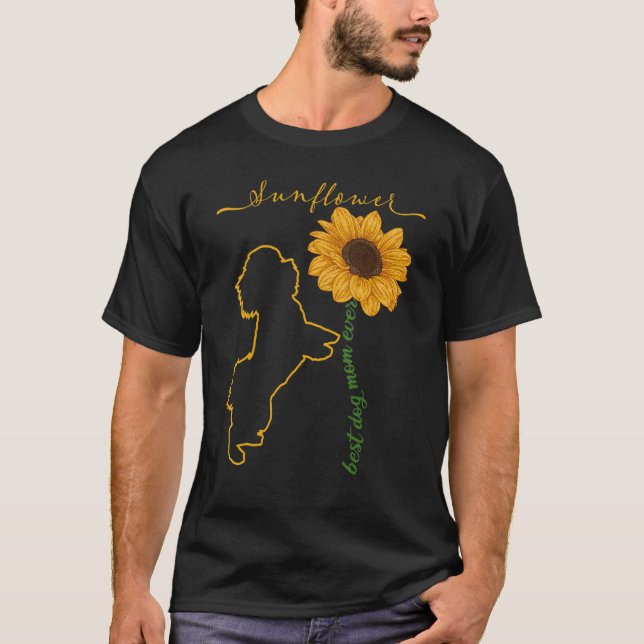 Dog Sunshine Dogs Sunflower Dogmom Positiv Saying T-Shirt (Front)