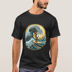 Dog Surf Board Great Wave Kanagawa Surfing - Cute  T-Shirt