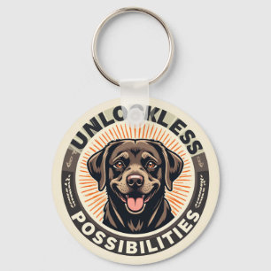 Dog Symbolising Optimism and Endless Possibilities Key Ring