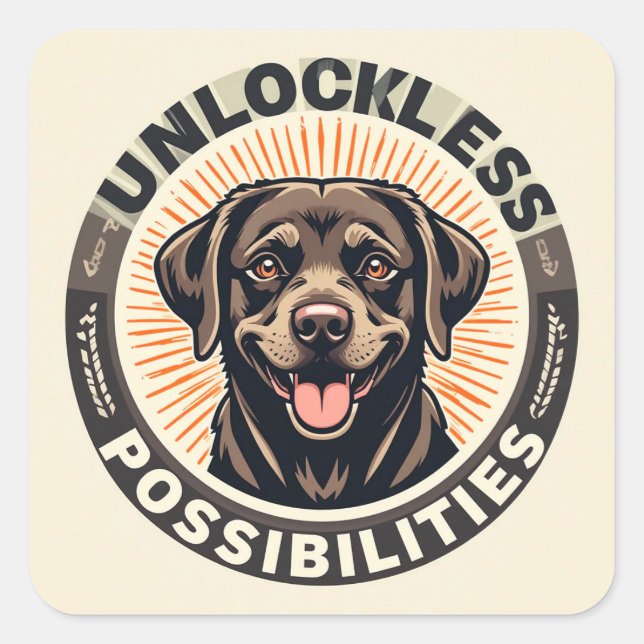 Dog Symbolising Optimism and Endless Possibilities Square Sticker (Front)