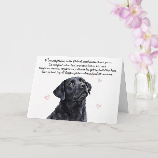 Dog Sympathy Black Labrador Lab Spriitual Card (Orchid)